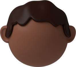 3D Head Brown Skin Short Dark Brown Hair